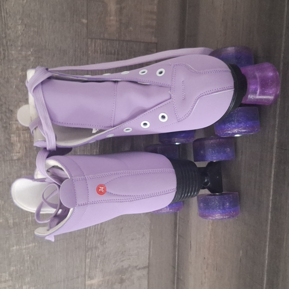Purple Roller Skates with Glitter Wheels - Picture 4 of 4